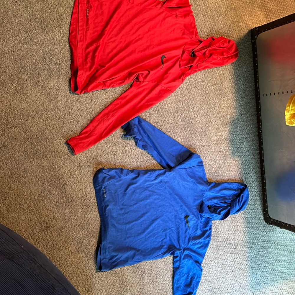 2 Nike Dri fit long sleeve hoodies